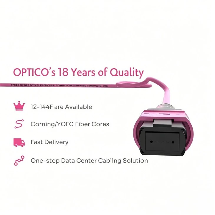 12 Fiber MPO To LC Breakout Cable OM4 high quality